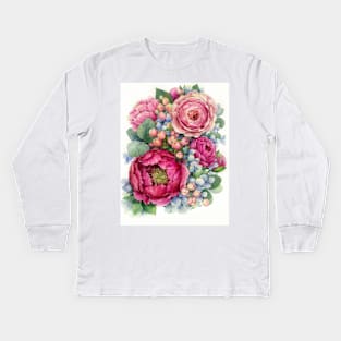 Bright peonies Kids Long Sleeve T-Shirt